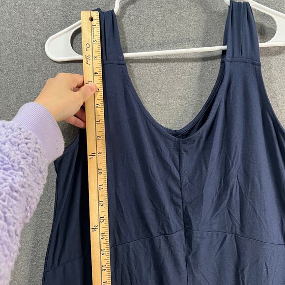 Duddl Duds Flexwear v-Neck Jumpsuit Oxford Navy, Medium Regular Wide Leg - Picture 9 of 15